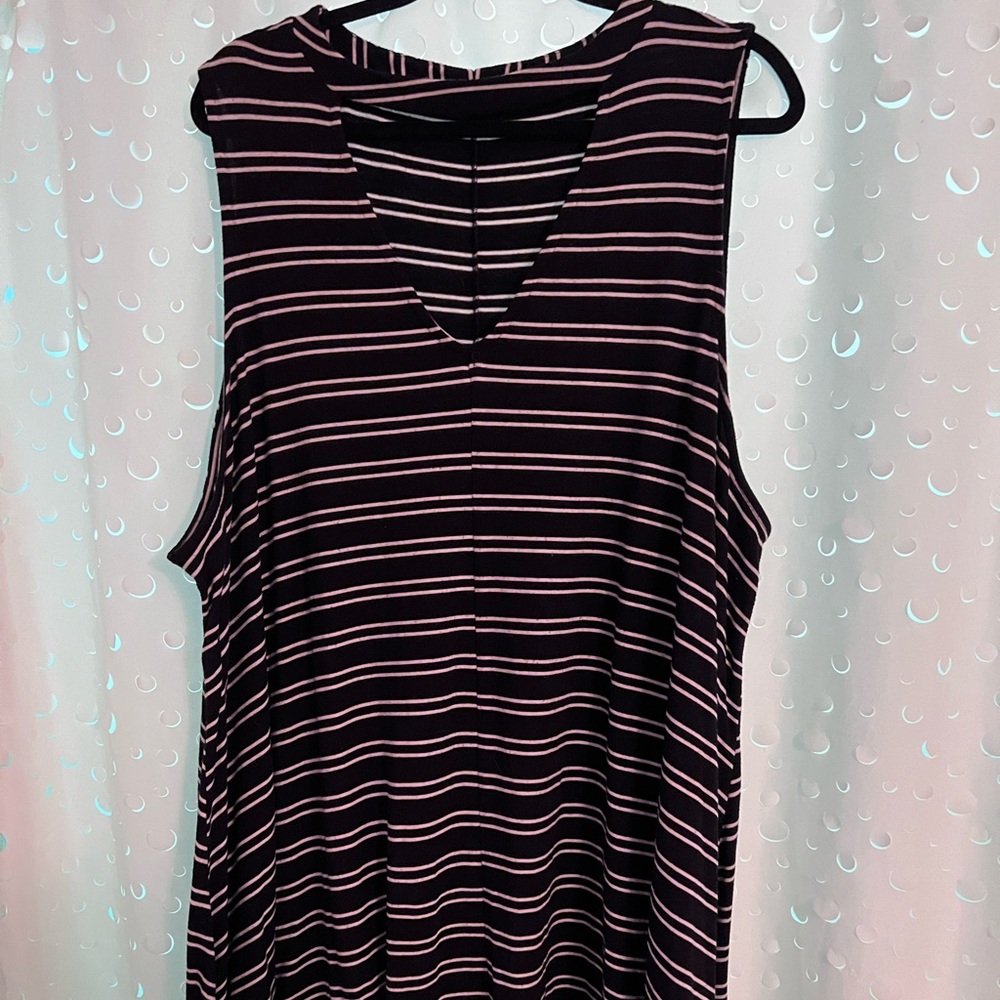 Torrid black and white striped tank dress